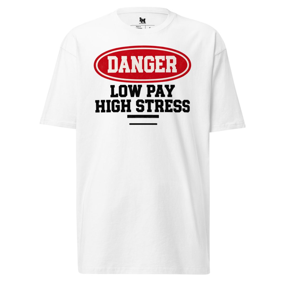 White LOW MORALE Danger Tee